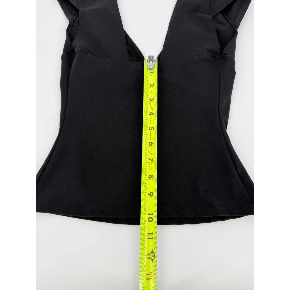 Intimately Free People Black Cap Sleeve Deep V-Neck Top OB1524278 Small